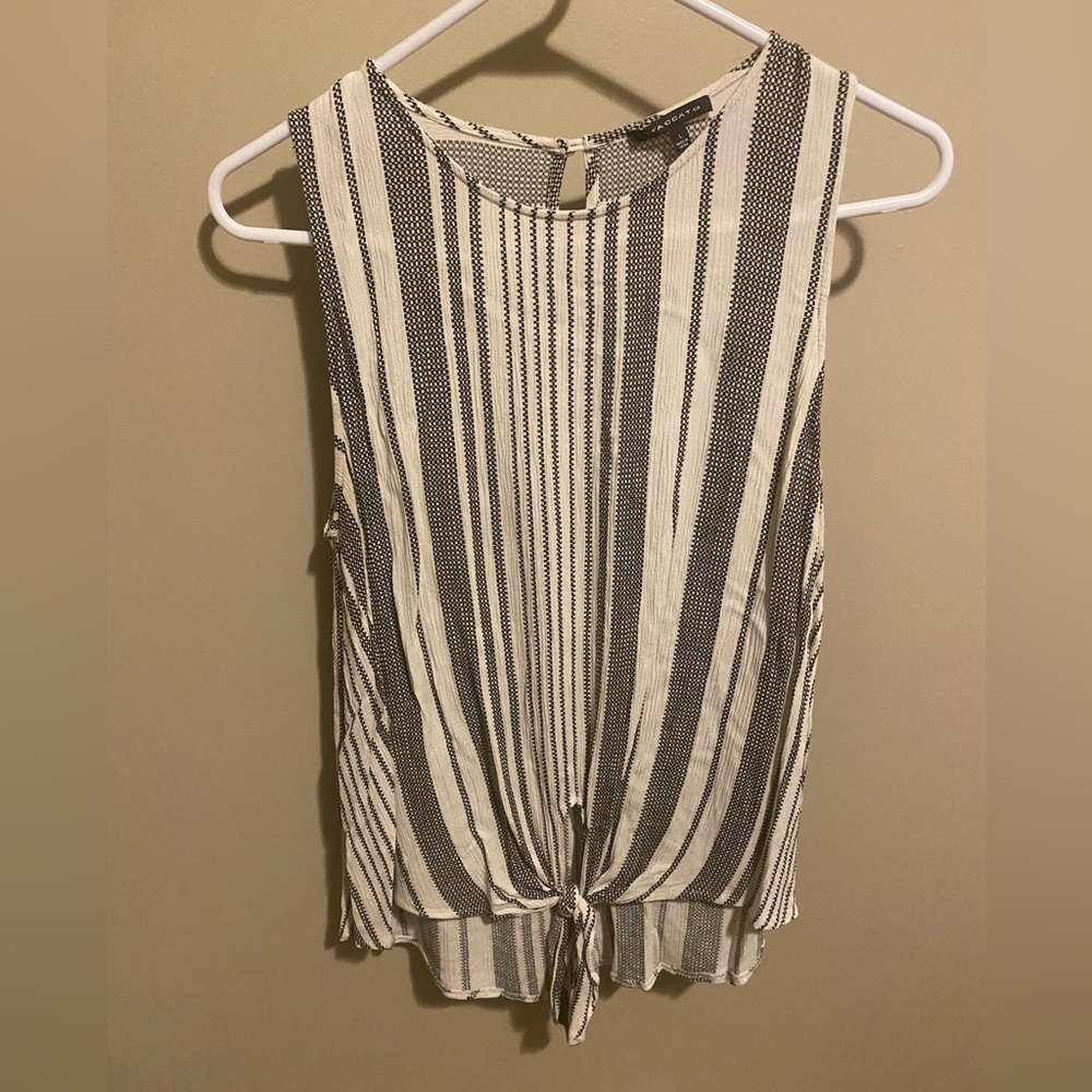 Black and White Tie Tank Top